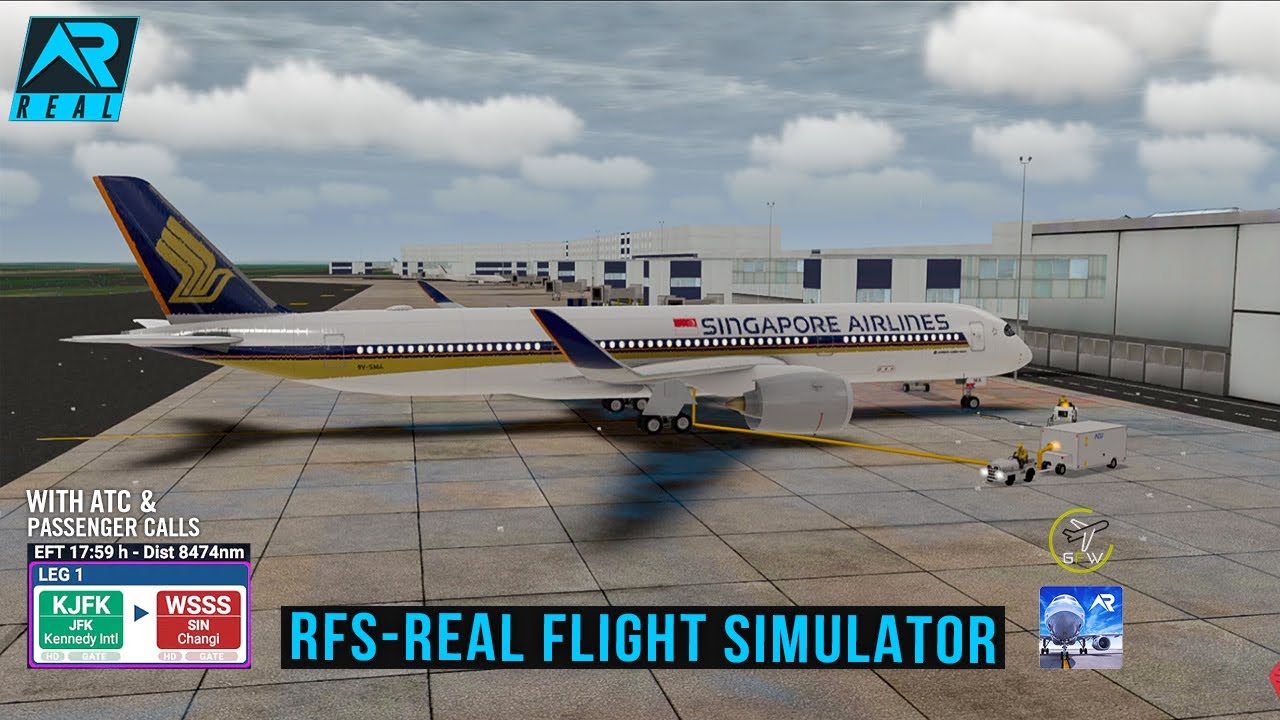RFS - Real Flight Simulator- Нью-Йорк - Сингапур||Полный полет|A350||SingaporeAirlines||FullHD||
