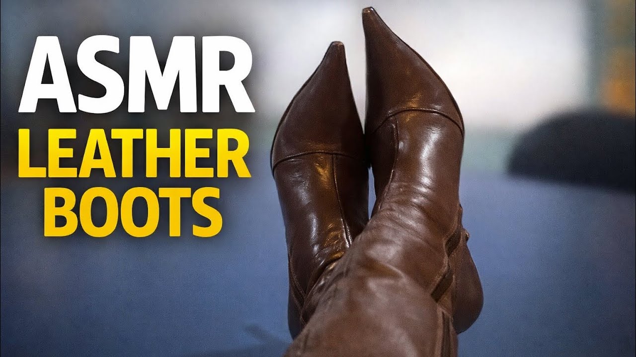 Beautiful stiletto leather boots - ASMR SOUNDS 