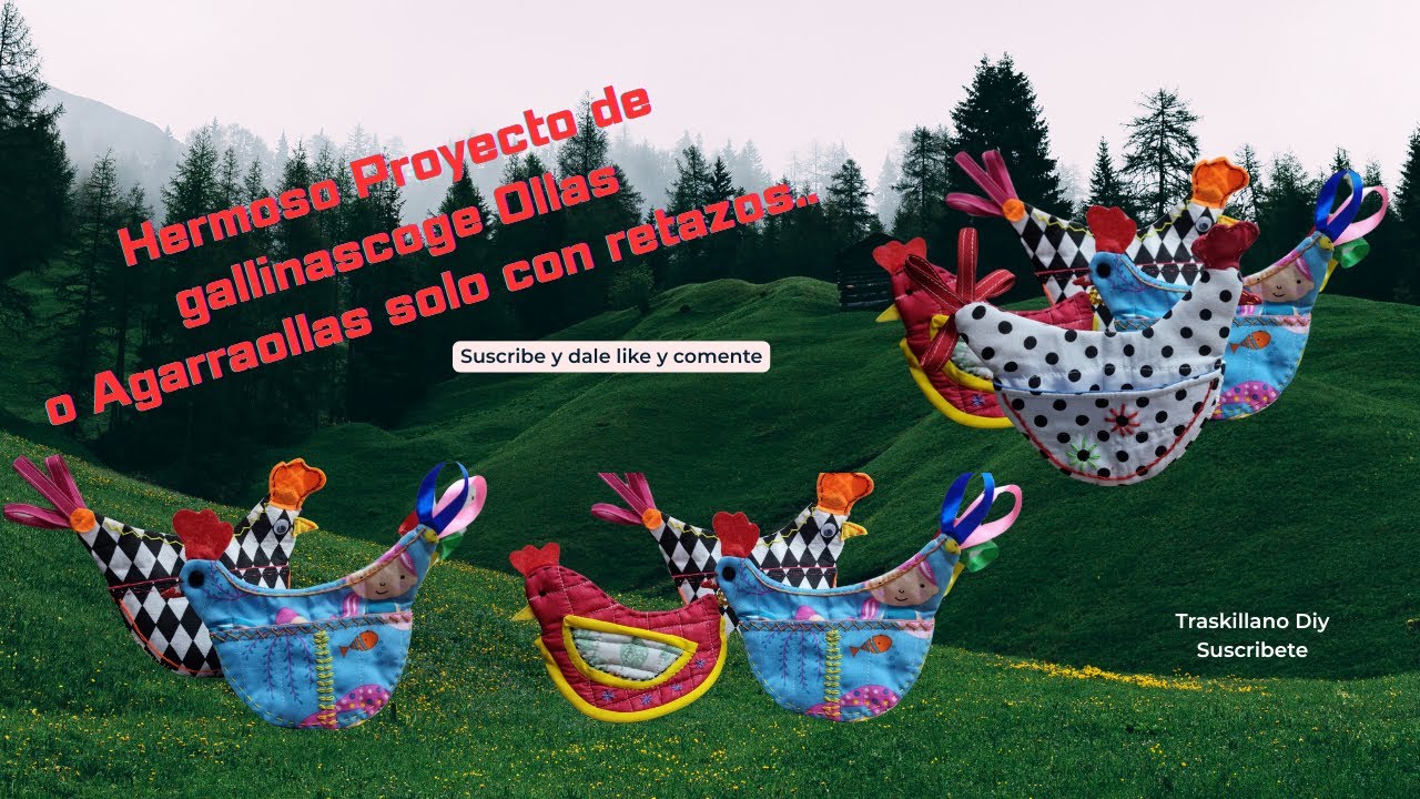 Haz tus Propias Gallinas Agarraderas de Tela (Paso a Paso) Cómo Hacer Agarraderas para tu Cocina.