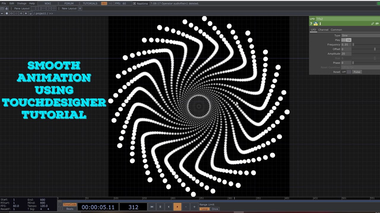 Учебное пособие Touchdesigner: плавная анимация с использованием обратной связи и создания экземп...