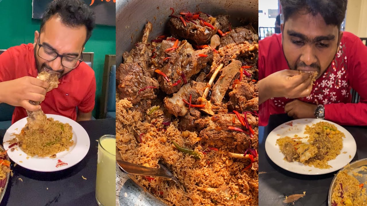 Eating Lunch(Kabuli Pulao, Afghani Pulao, Whole Fatty Piece of Meat) With Friends at Nalli House