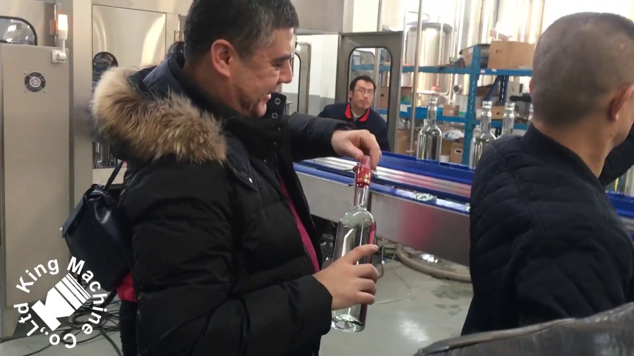 Glass bottle spirits drink washing filling and capping machine
