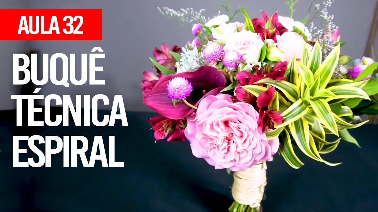 COMO FAZER BUQUE DESCONSTRUIDO TECNICA ESPIRAL - CURSO COMPLETO DE FLORISTA - AULA 32