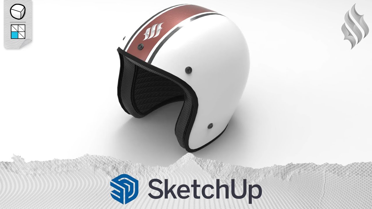 3D Modeling Motorcycle Helmet (SketchUp Tutorial)