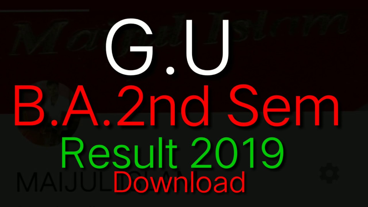 B.A 2nd semester results 2019.