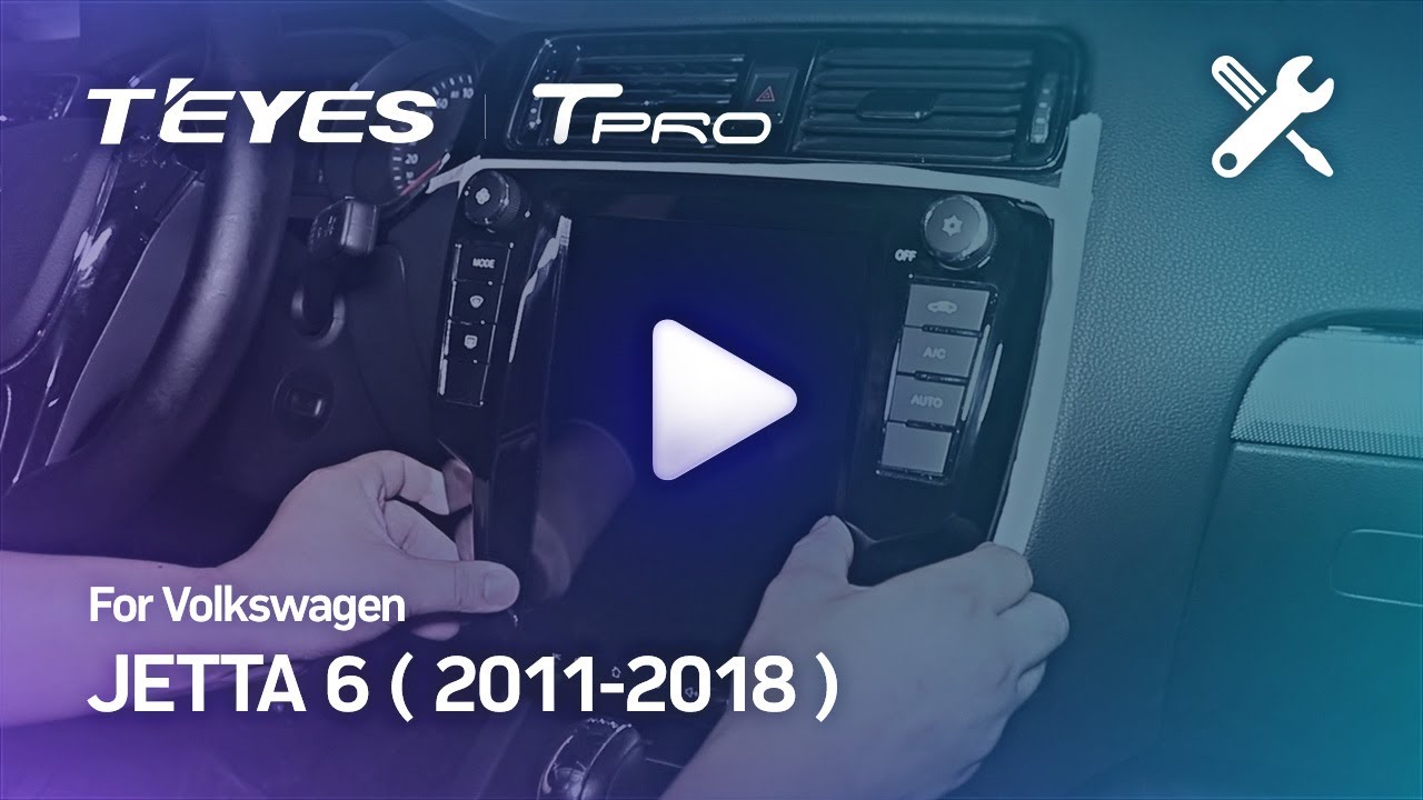 Teyes T-PRO Tesla Vertical Screen Head Unit - Installation Video Tutorial For VW Volkswagen jetta
