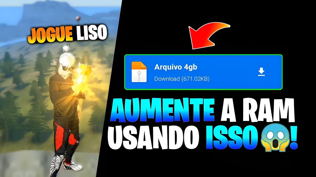 GANHE MAIS 3GB DE RAM! Como aumentar a memória ram do celular! TIRE o LAG do FREE FIRE e TRAVAMENTO