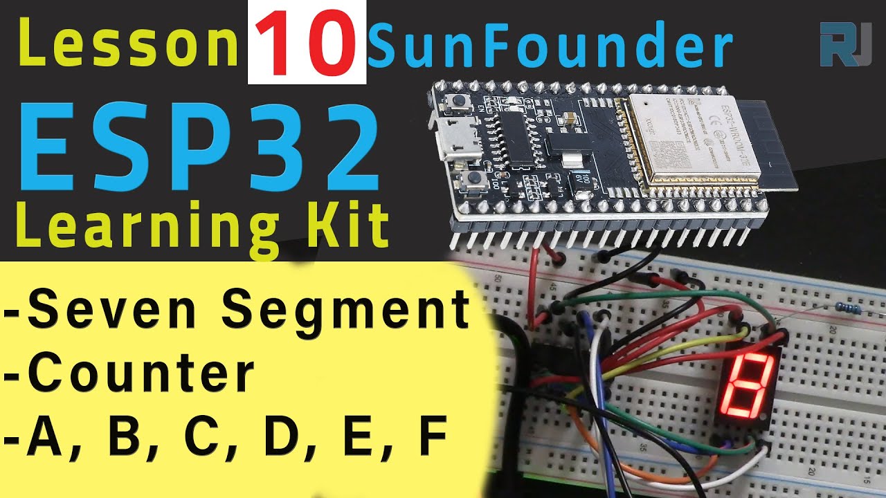 ESP32 Tutorial 10 - Digital counter using Seven Segment Display 74HC595 -ESP32 IoT Learning kit