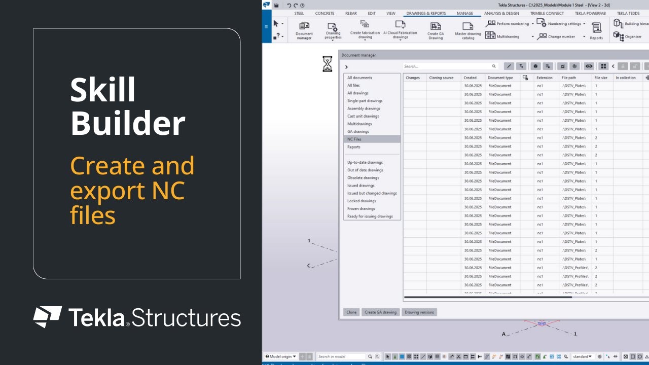 Create and export NC files in Tekla Structures