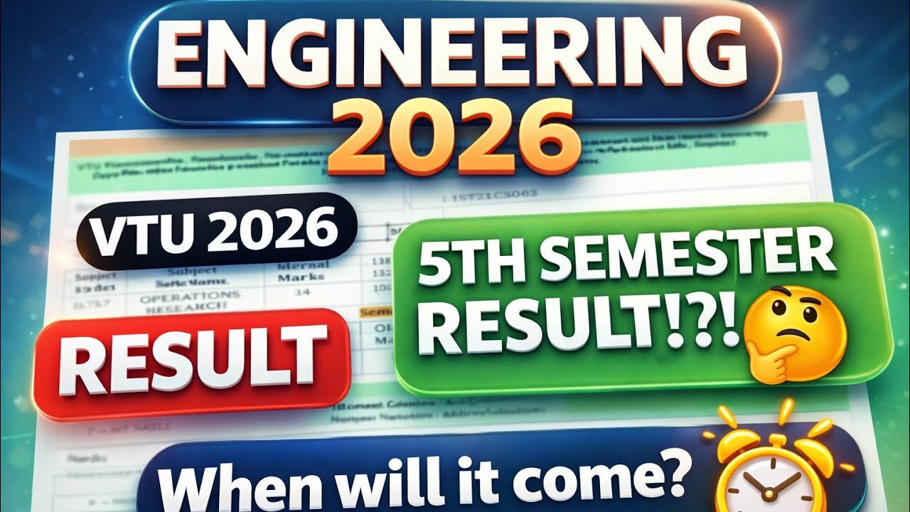 Engineering 2026 || 5th semester result 2026 || #vtustudents #breakingnews
