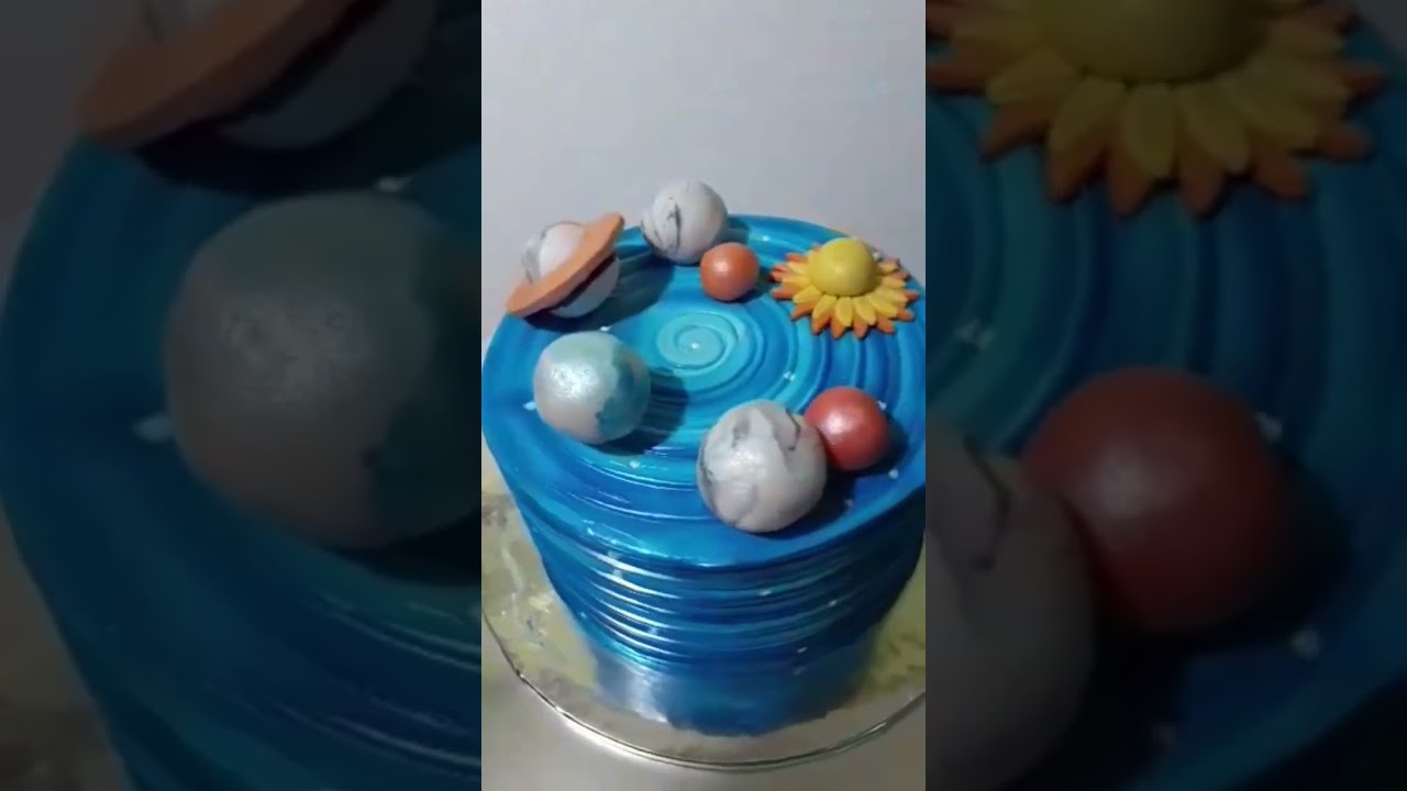 Solar system theme cake 🎂 #solarsystem #theme #cake #shorts