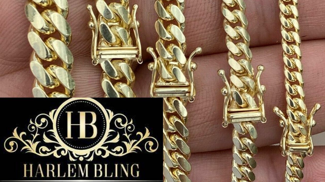 Harlembling Solid 10k & 14k Gold Miami Cuban Link Chains - Best Quality Italy Chains