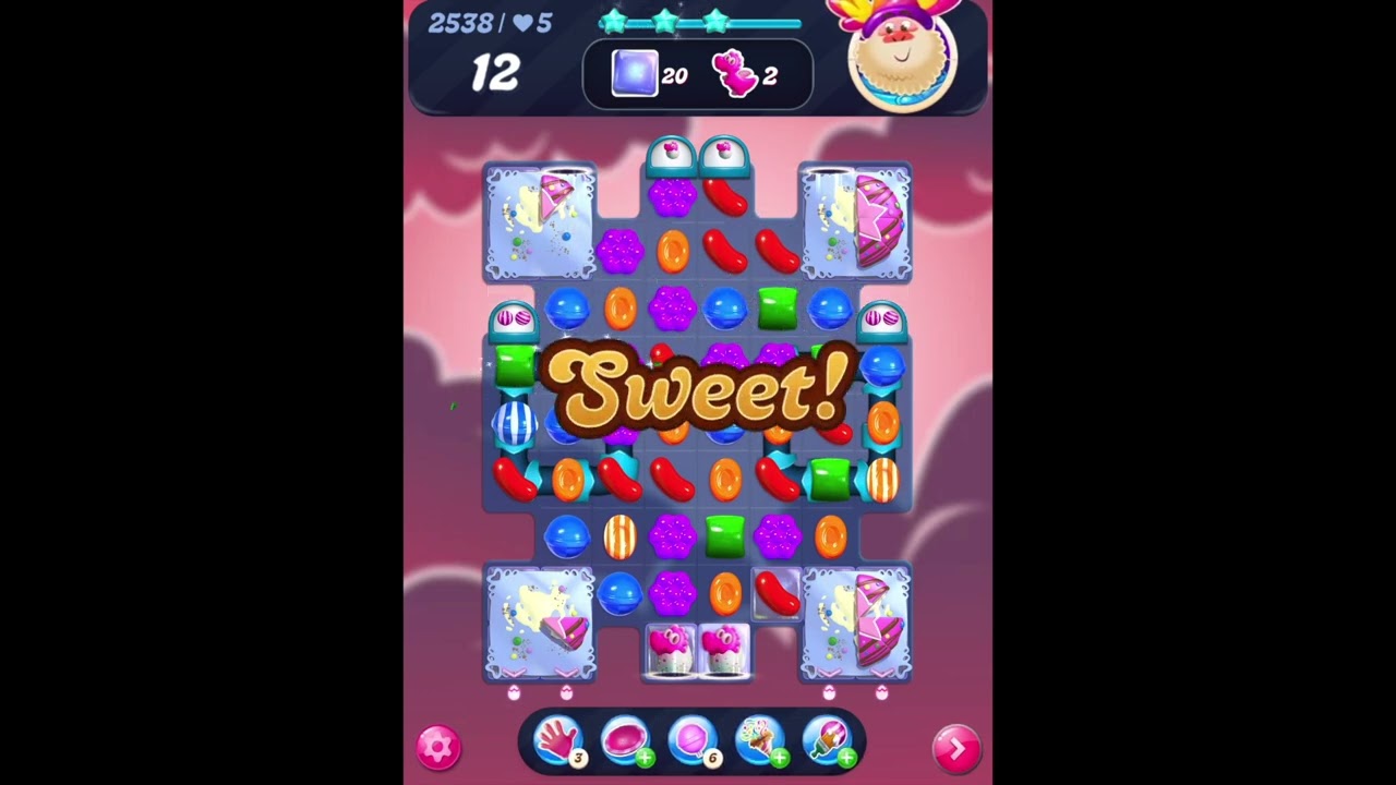 Candy Crush Saga : Legendary Level 2538 : Clear Jellies & Release Gummi Dragons