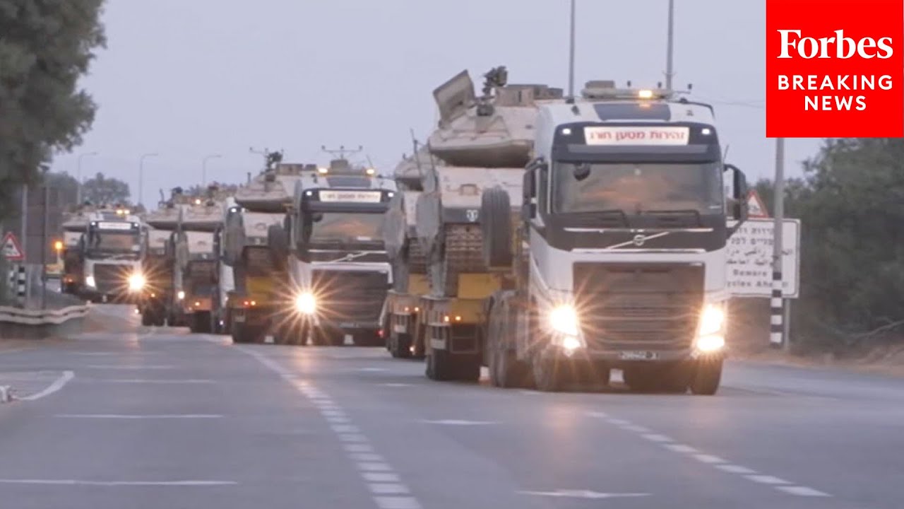 Tanks Are Moved To Israeli City Of Re'im Where Hamas Militants Attacked