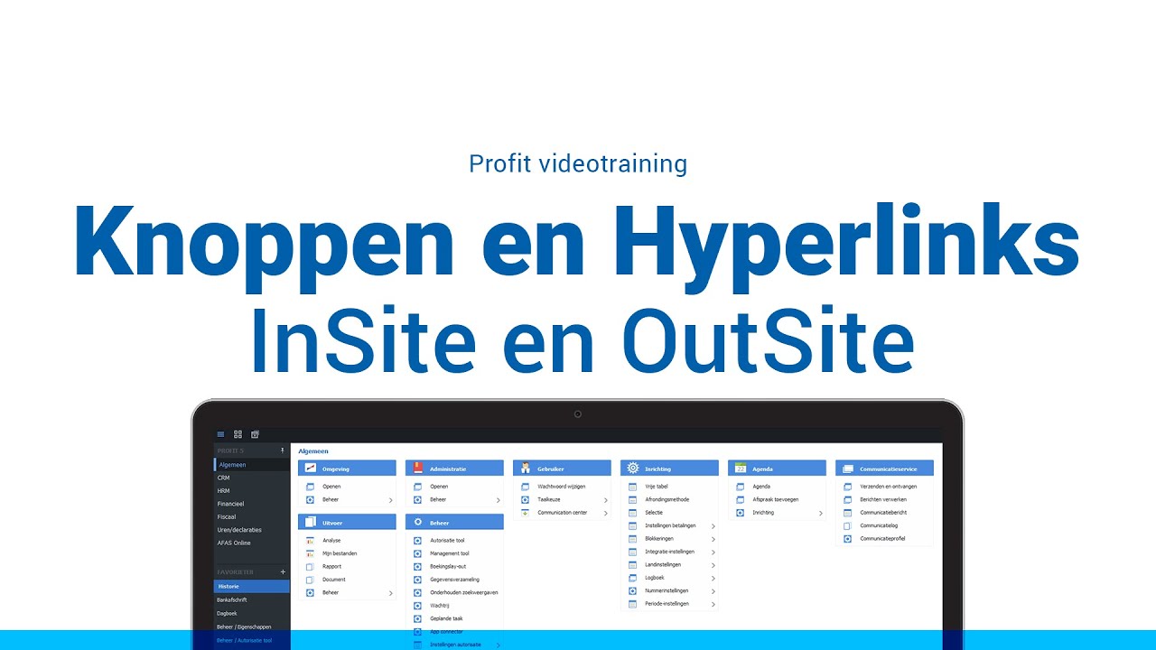 Knoppen en hyperlinks in InSite en OutSite