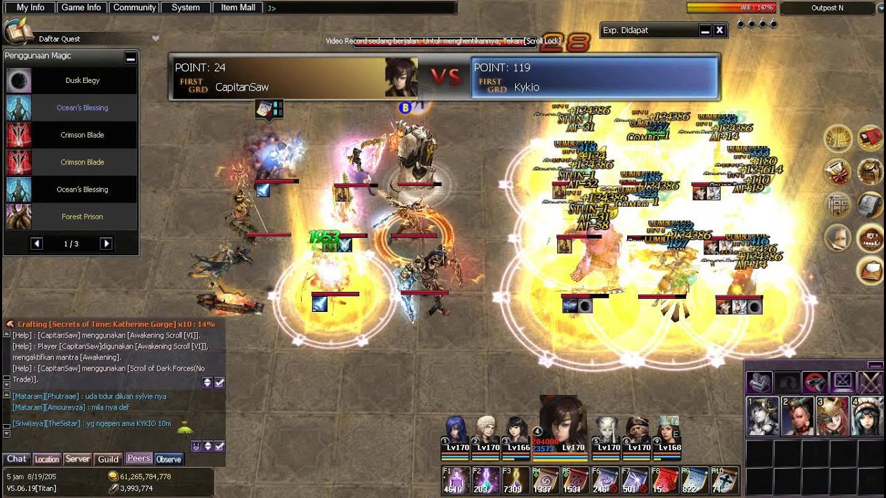 Titan Atlantica Online Indonesia September,13 2015, FINAL,CapitanSAW(sword) VS Kykio(Bow)