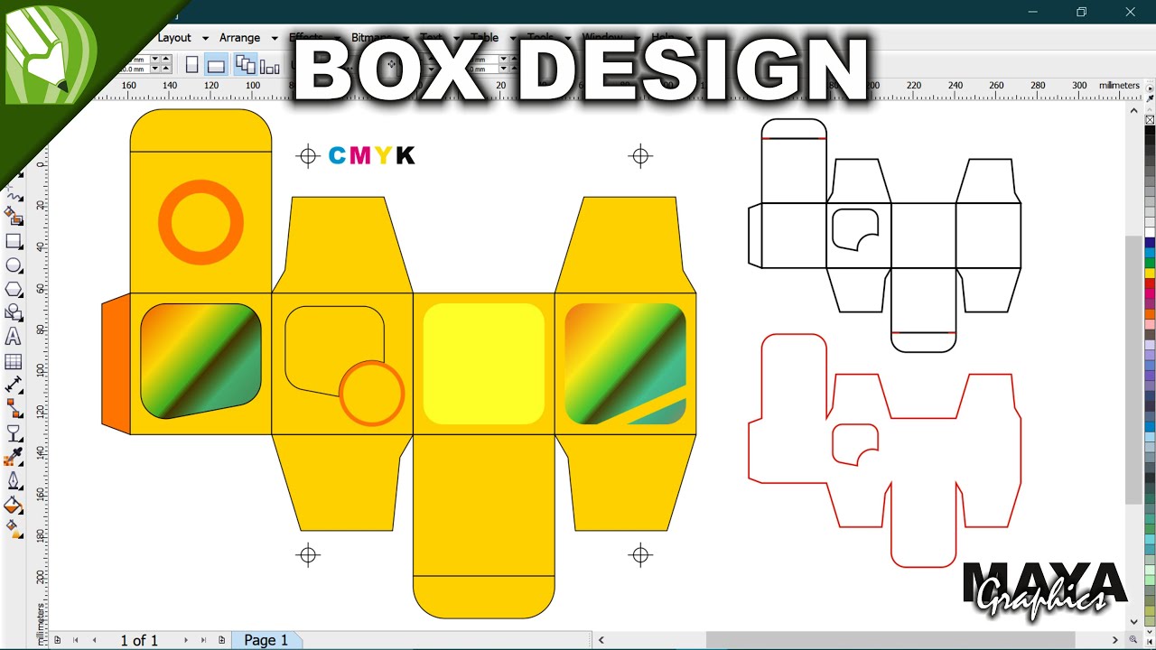 Box designing in coreldraw | Carton packaging design in coreldraw | Color separation in coreldraw