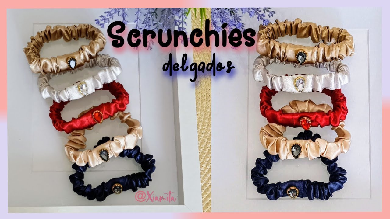 🌸SCRUNCHIE DELGADO DE SATEN -COLETEROS  -SCRUNCHIES FLACOS -COLITAS DE TELA - SKINNY SCRUNCHIES