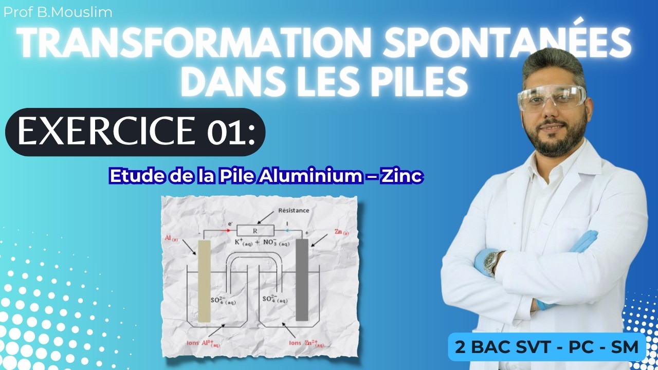 Les piles🔸Exercice 01🔸Etude de la pile Aluminium - Zinc 🔸2 bac BIOF 🔸Prof Mouslim