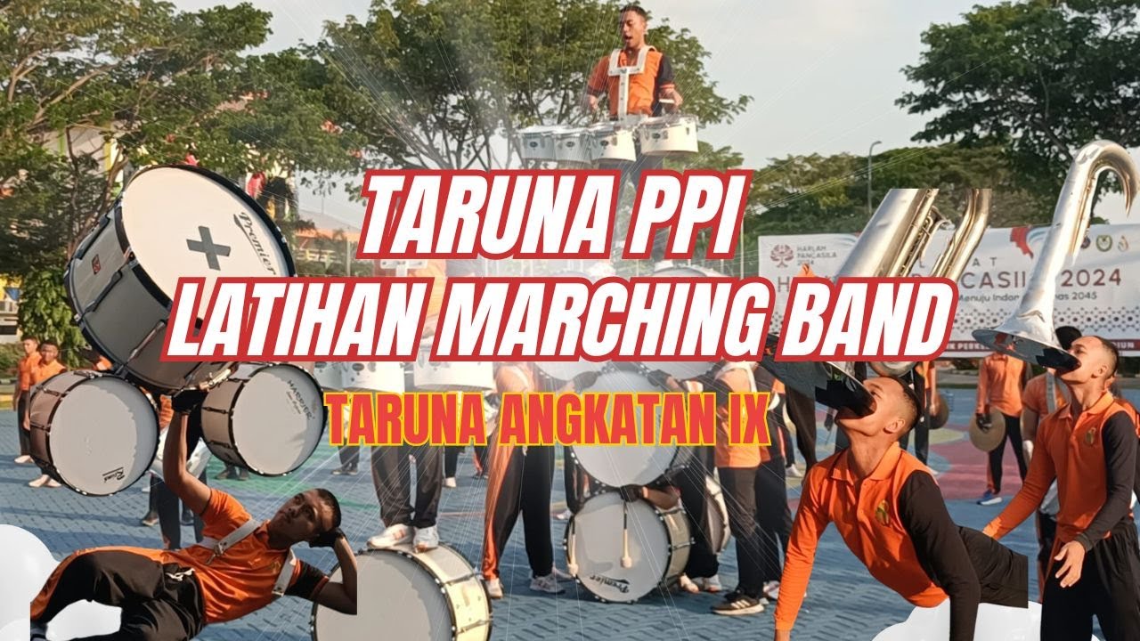 Taruna Angkatan IX PPI Madiun Latihan Marching Band Sebelum Tampil Di Alun-Alun Madiun