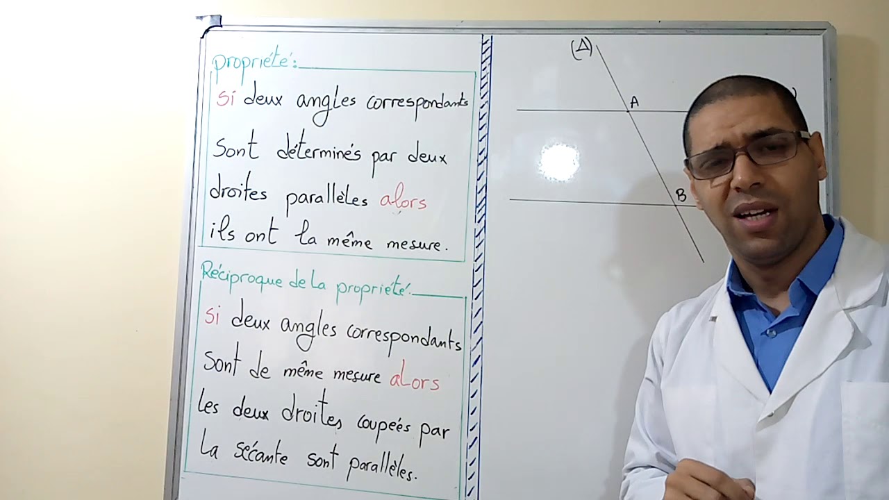 Angles formés par deux droites parallèles et une sécante angles correspondants