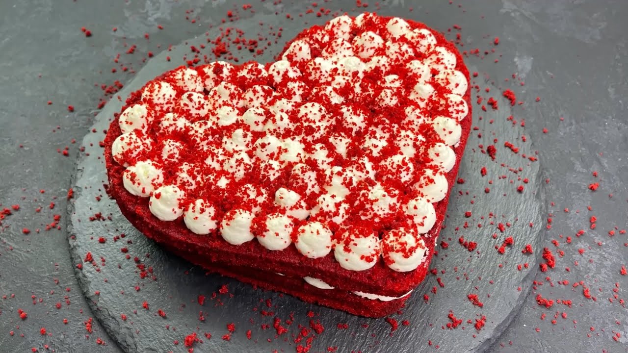 RED VELVET CAKE❤️ Yapımı EN KOLAY KIRMIZI KADİFE PASTA Tarifi! Yumuşacık, tadı ŞAHANE KALP pasta 🤤