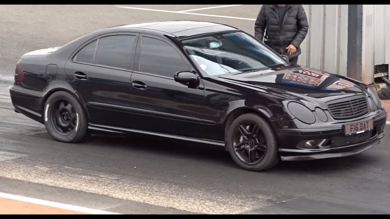 Mercedes E55 AMG Auto On Slicks - 1/4 Mile 11.64 @ 120mph