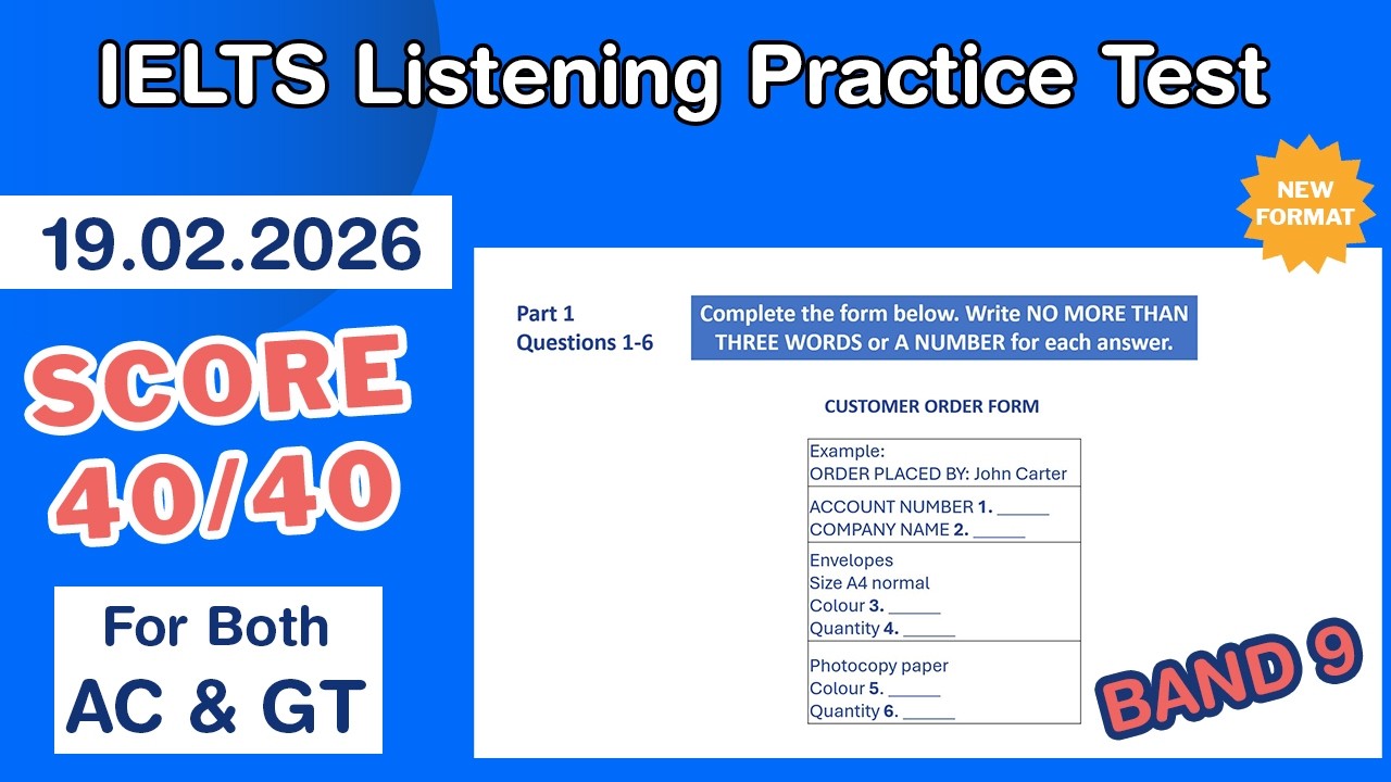 IELTS Listening Practice Test 2026 With Answers 19.02.2026 - Test #240