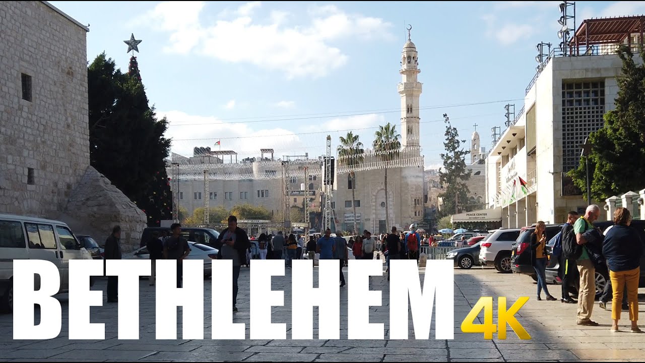 Bethlehem, Palestine walking tour 4k 60fps