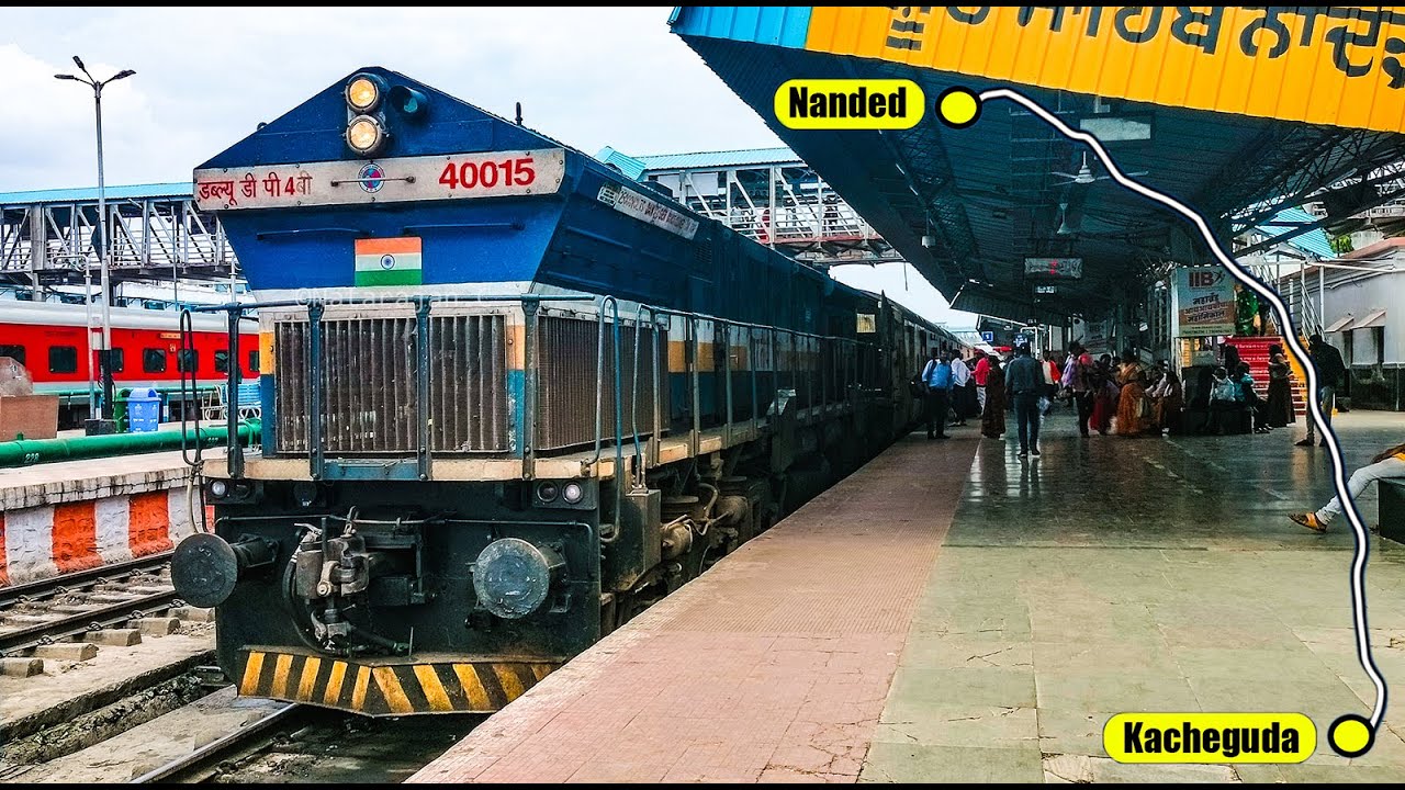 Kacheguda to Nanded Full Unreserved Journey | 17641 Kacheguda - Narkher Express #trainjourney