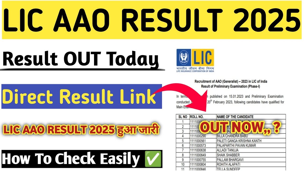 LIC AAO RESULT 2025 OUT ??  HOW TO CHECK LIC AAO RESULT 2025 CHECK KAISE KARE 🟠 LIC AAO RESULT CHECK