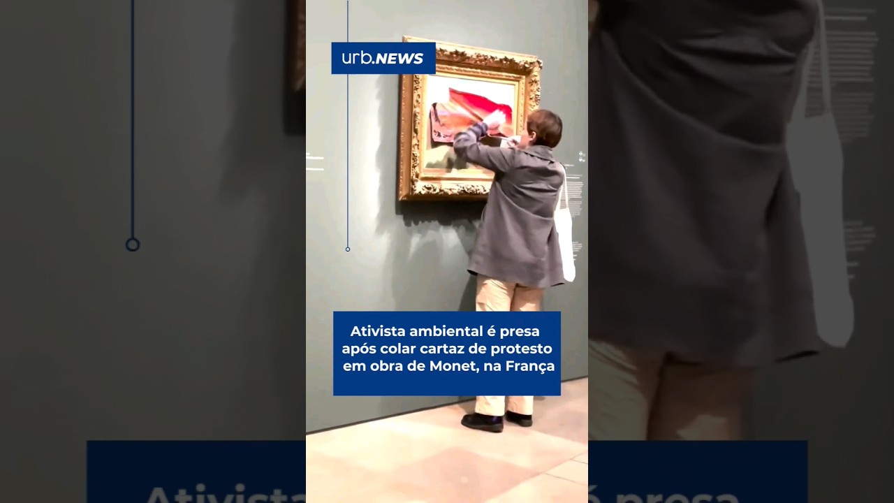 Ativista ambiental &eacute; presa ap&oacute;s colar cartaz de protesto em obra de Monet, na Fran&ccedil;a