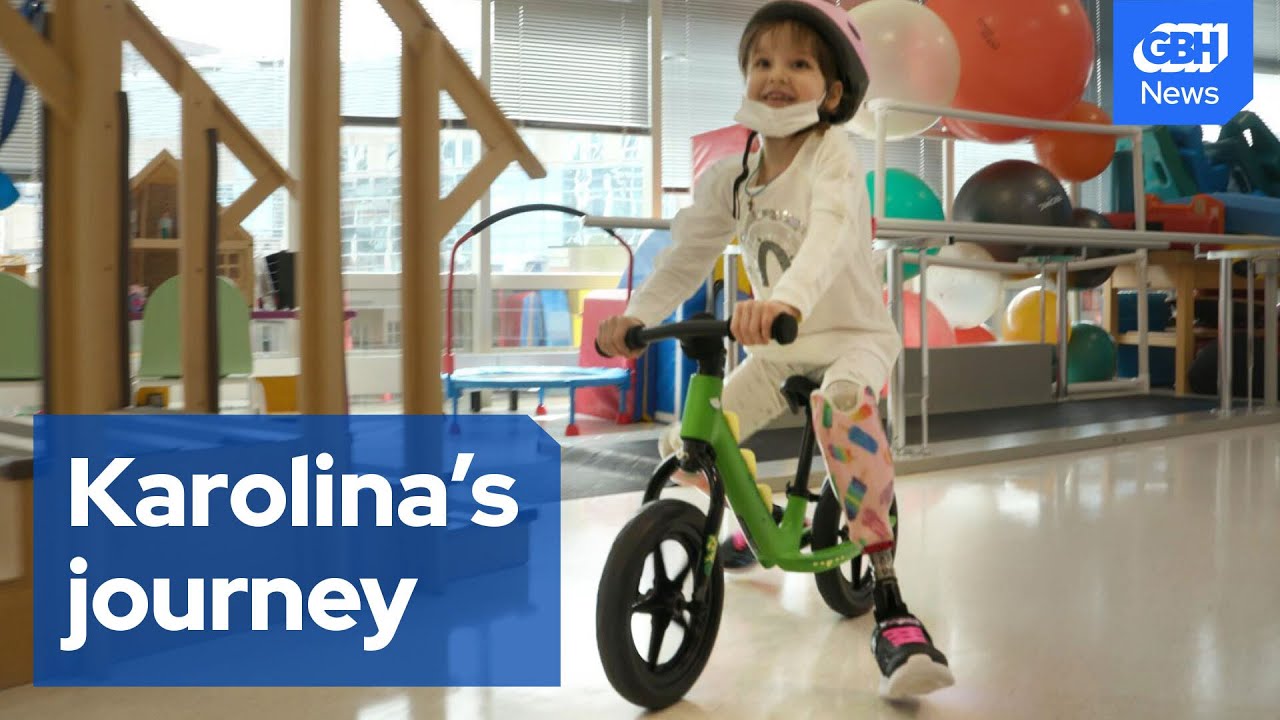 Six-year-old Ukrainian girl lost her legs in a Russian attack. Now, she's walking again.