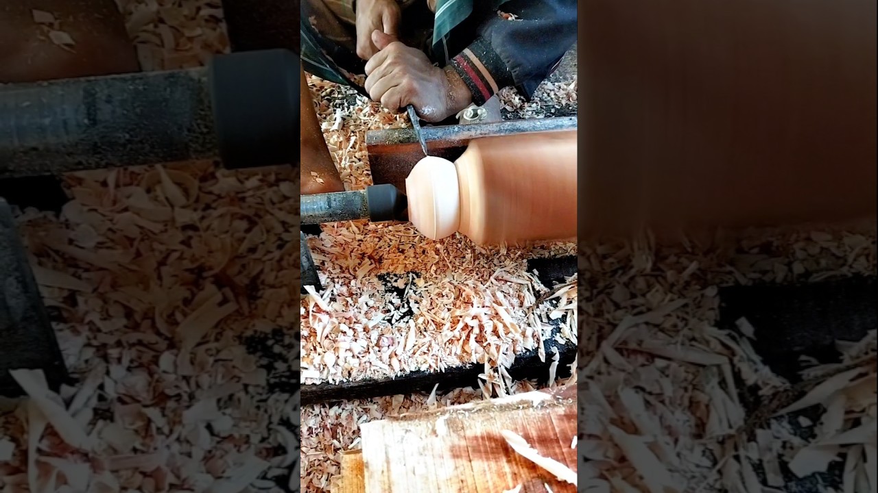 “Satisfying Circular Wood Carving & Stool Leg Making | Oddly Satisfying Woodworking”🪚✅.”