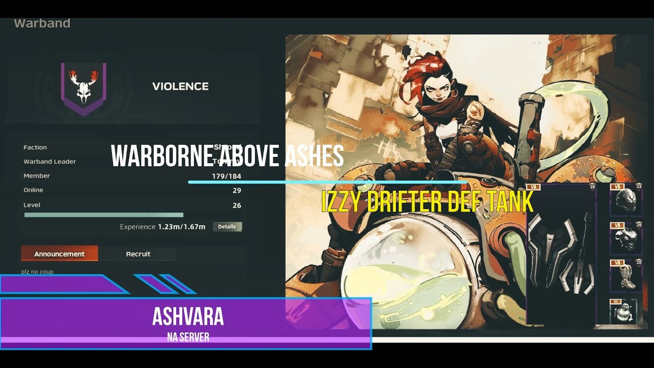 [Warborne] Ashvara Server VIOLENSE Guild WAR TIMER 2025-05-02 / def- tank izzy drifter
