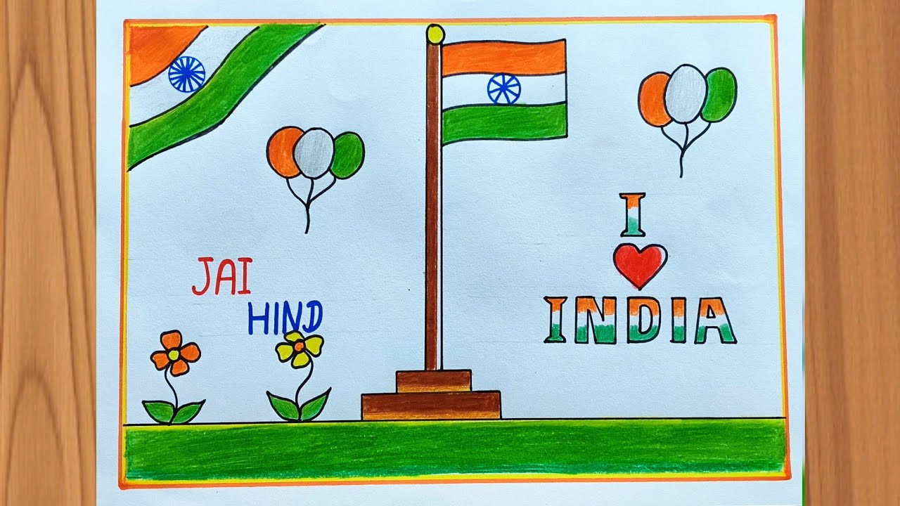 Republic Day Drawing |26 January SpecialDrawing | Easy Pencil & Colour Drawing |Lavi ArtsChitra