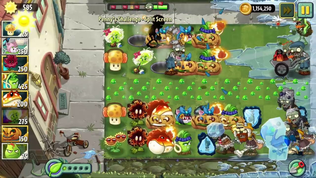 Plants Vs. Zombies 2: Reflourished | Penny's Challenge - Split Screen
