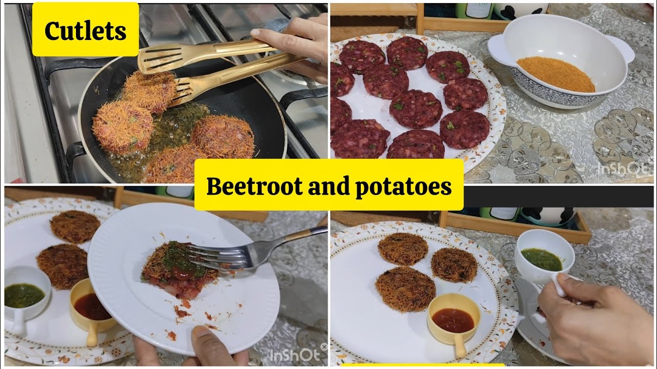 Beetroot aur aloo ke cutlets/lunch box and breakfast idea
