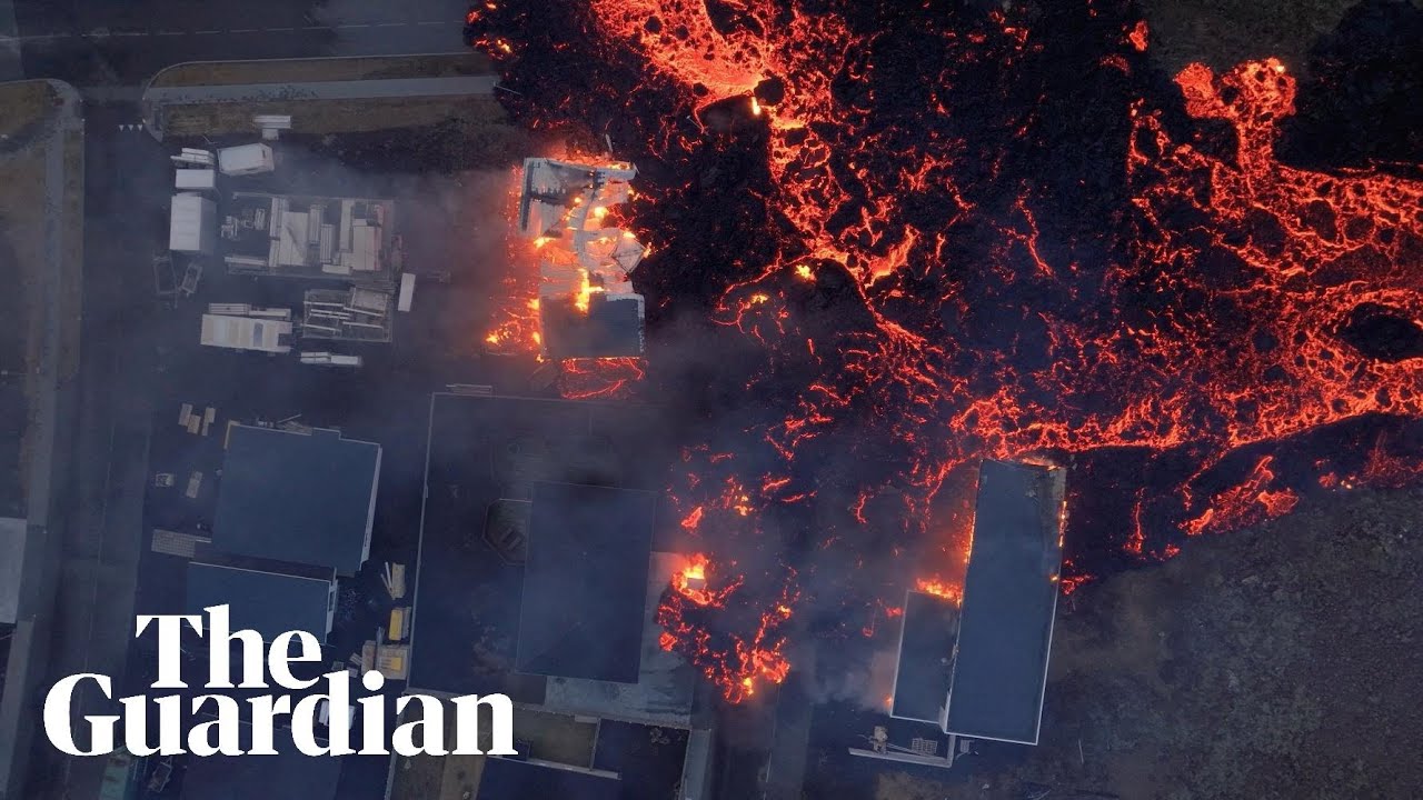 Drone footage shows lava engulfing Grindav&iacute;k in Iceland