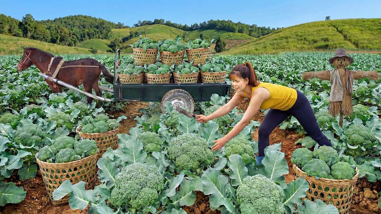 Harvesting Cauliflower | Transporting to Market by Horse-Drawn Cart