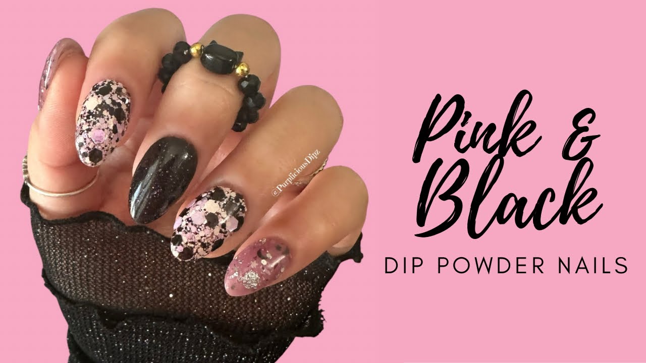 Pink & Black Baddie Dip Powder Nails | Transition Into Halloween | CN Designer Dips