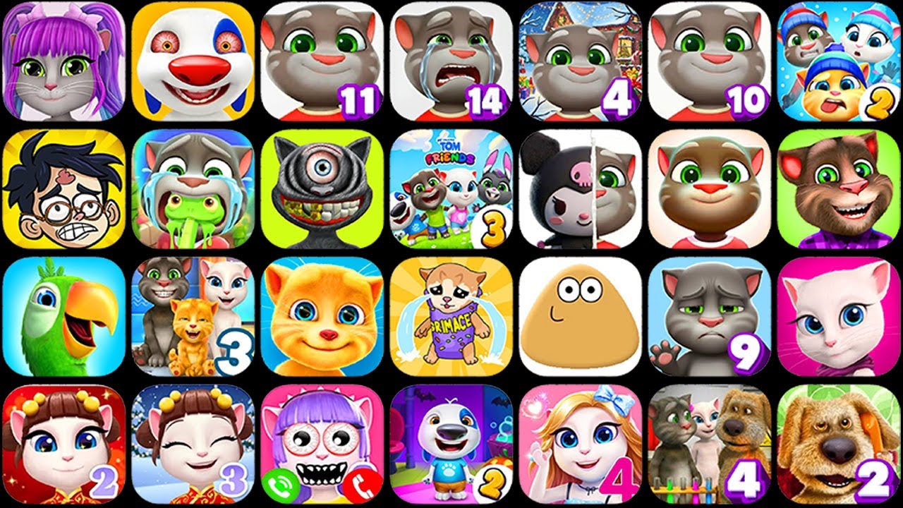 My Talking Hank,My Talking Tom 11,Pou,Talking Ginger,My Angela 2,My Hank 2,My Tom 9,My Tom Cat 10,..
