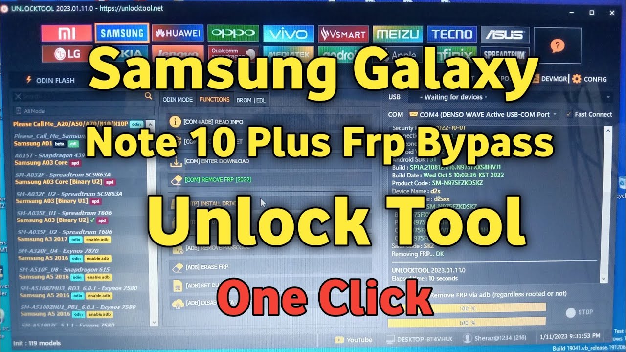 Samsung Note 10 || Note10 Plus FRP Bypass Tool Android 12 Final Method *#0*# || Unlock Tool