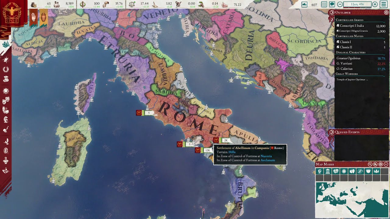 Invading Central Italy -- Imperator: Rome