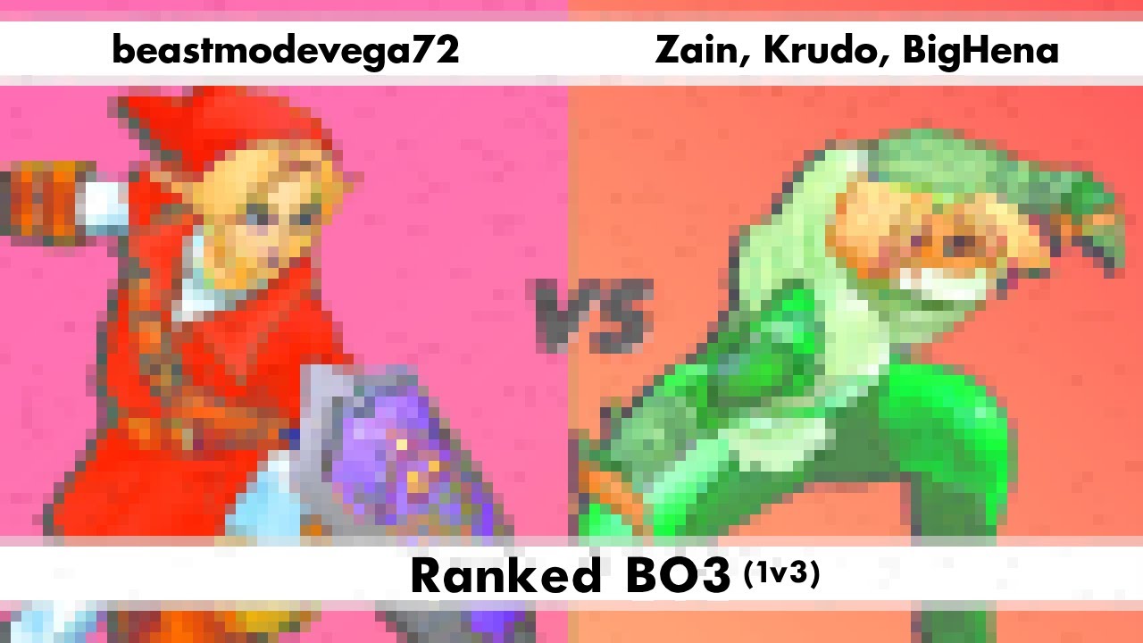 beastmodevega72 (Link) VS Zain, Kyle Krudo, BigHena (Shiek) / Ranked BO3