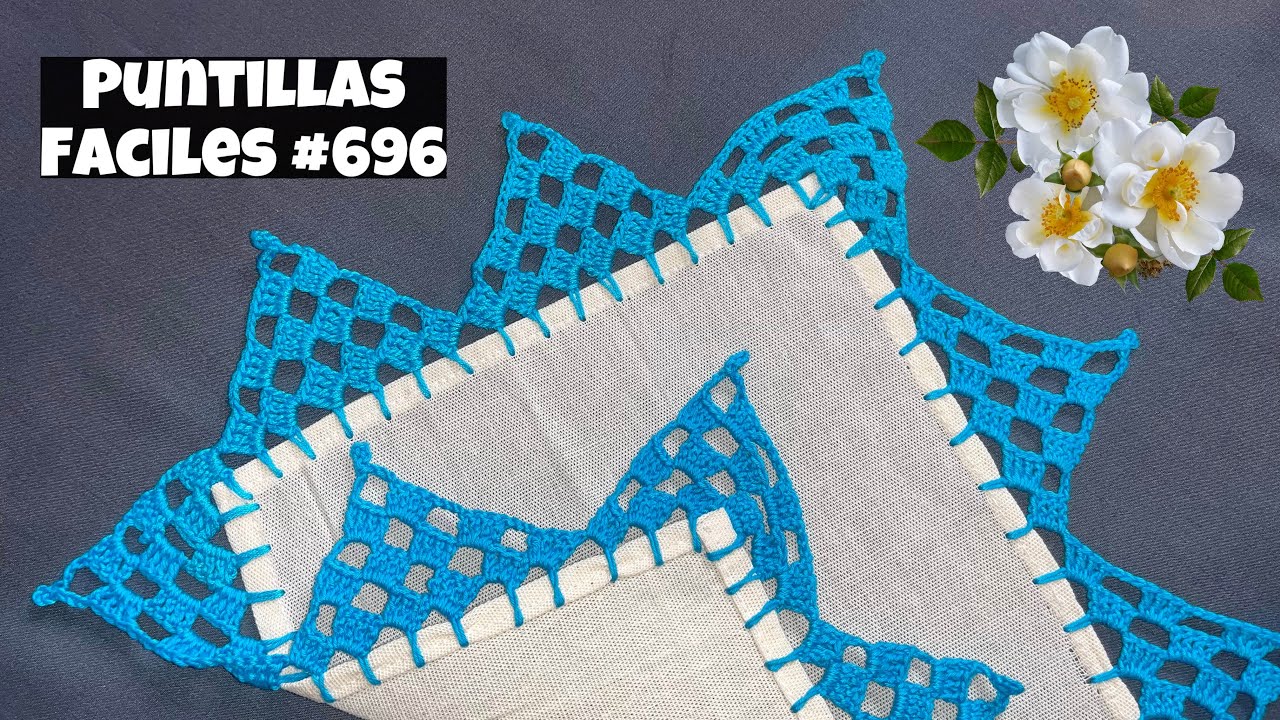 🩵PUNTILLA DE PICOS FACIL Y RAPIDA✨ PUNTILLAS FÁCILES 696