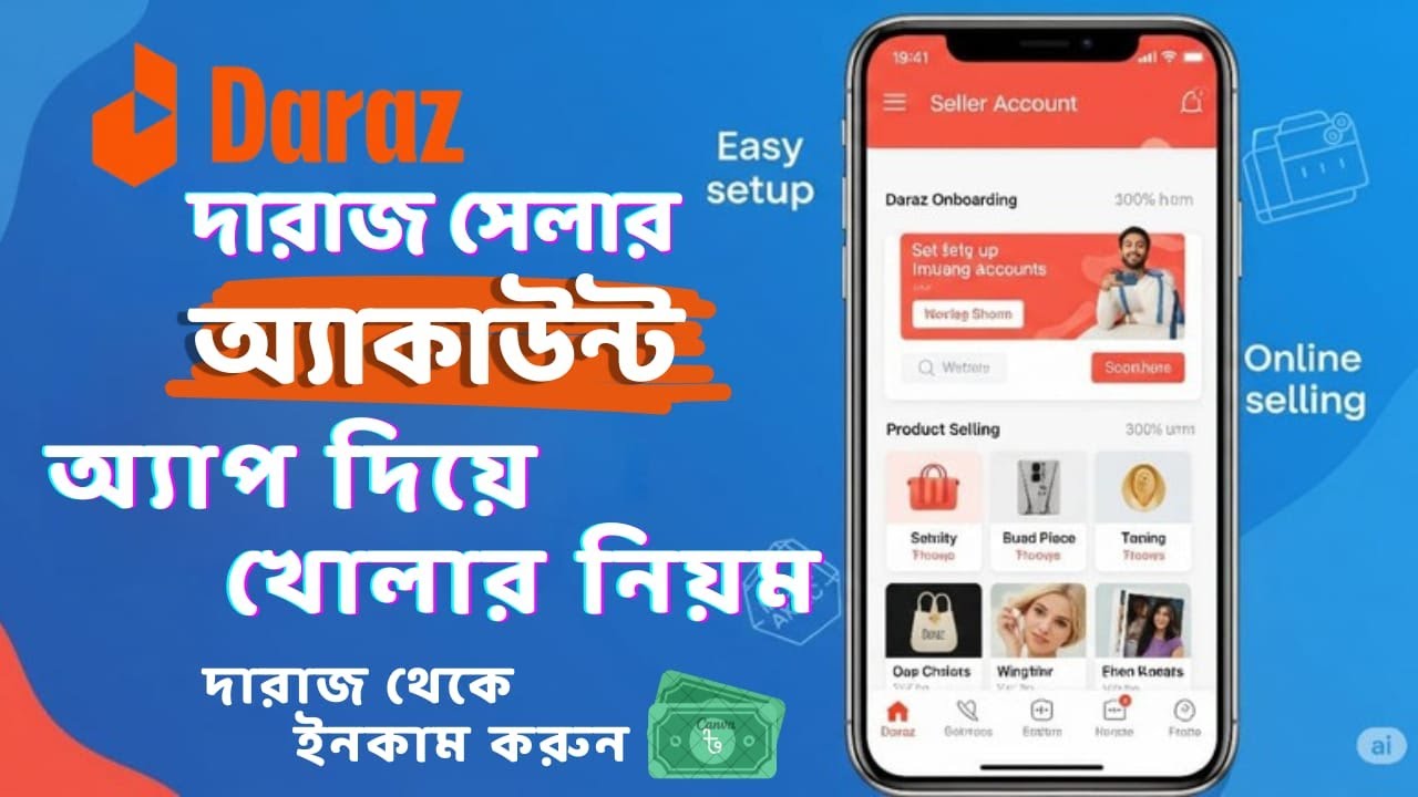 কিভাবে Daraz Seller Account অ্যাপ দিয়ে খুলবো? Daraz seller account 2025 #darazselleraccount