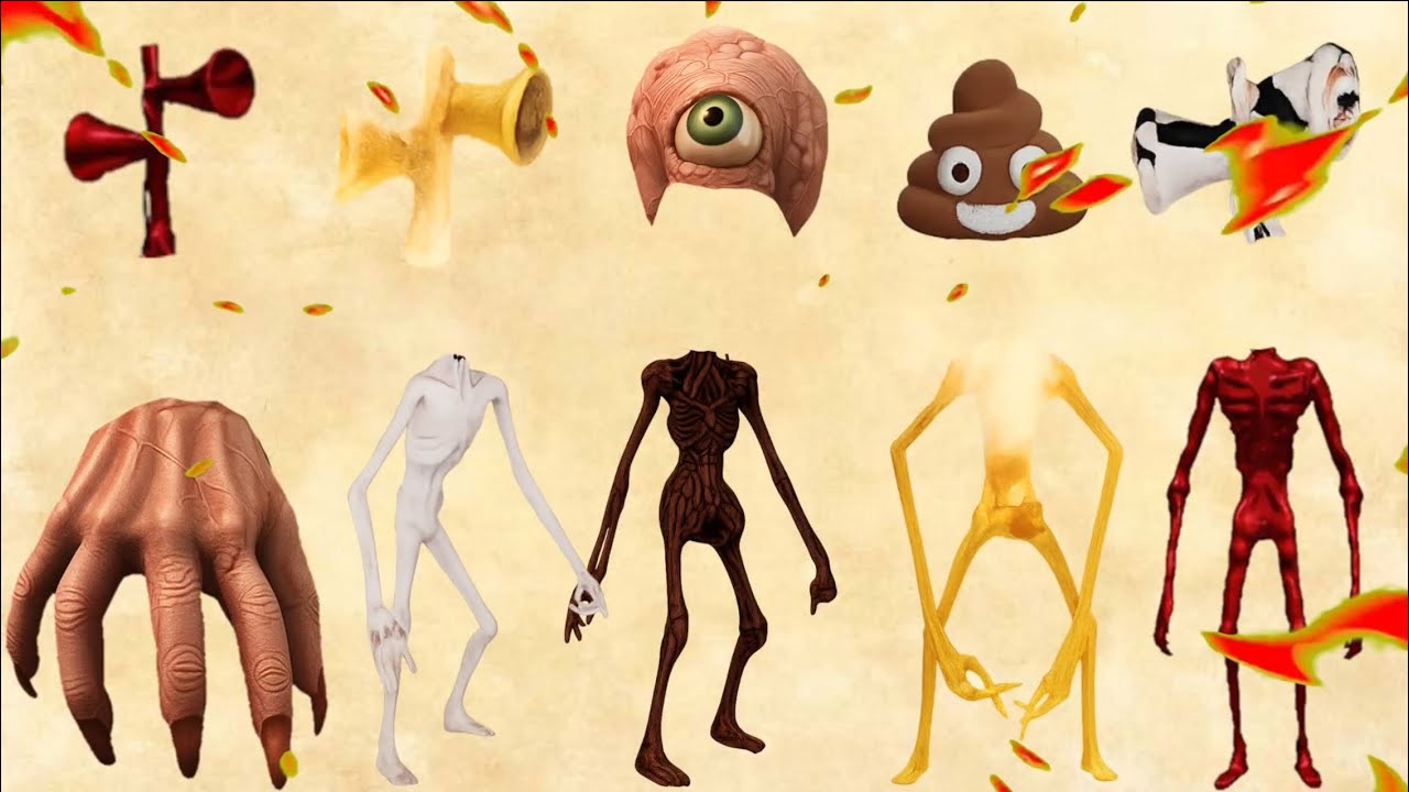 WRONG HEADS SIREN HEAD POOP, SIREN HEAD HOUSE, SIREN HEAD BRAIN EYE, SIREN HEAD OCTOPUS, SIREN HEAD