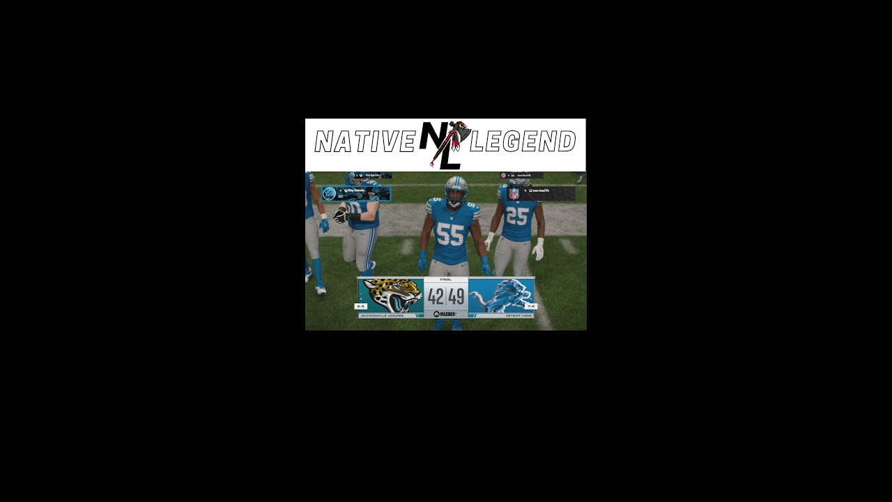 Madden money lg week 11 Jags vs Lions