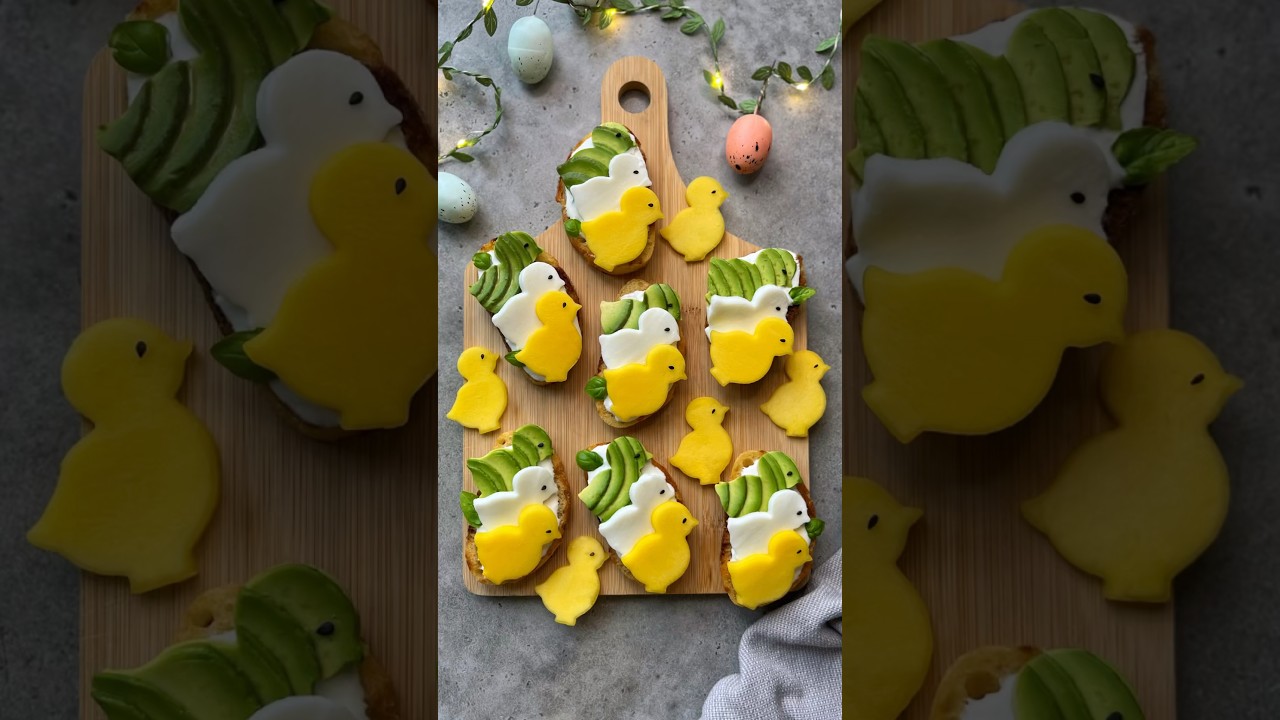 Spring Chicks Crostini Appetizer #shorts #easter #appetizer #appetizers #foodart #short #festive